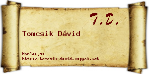 Tomcsik Dávid névjegykártya