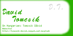 david tomcsik business card